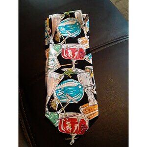 silk Max Dego cocktails vintage Tie  long 59” designer new rare vintage